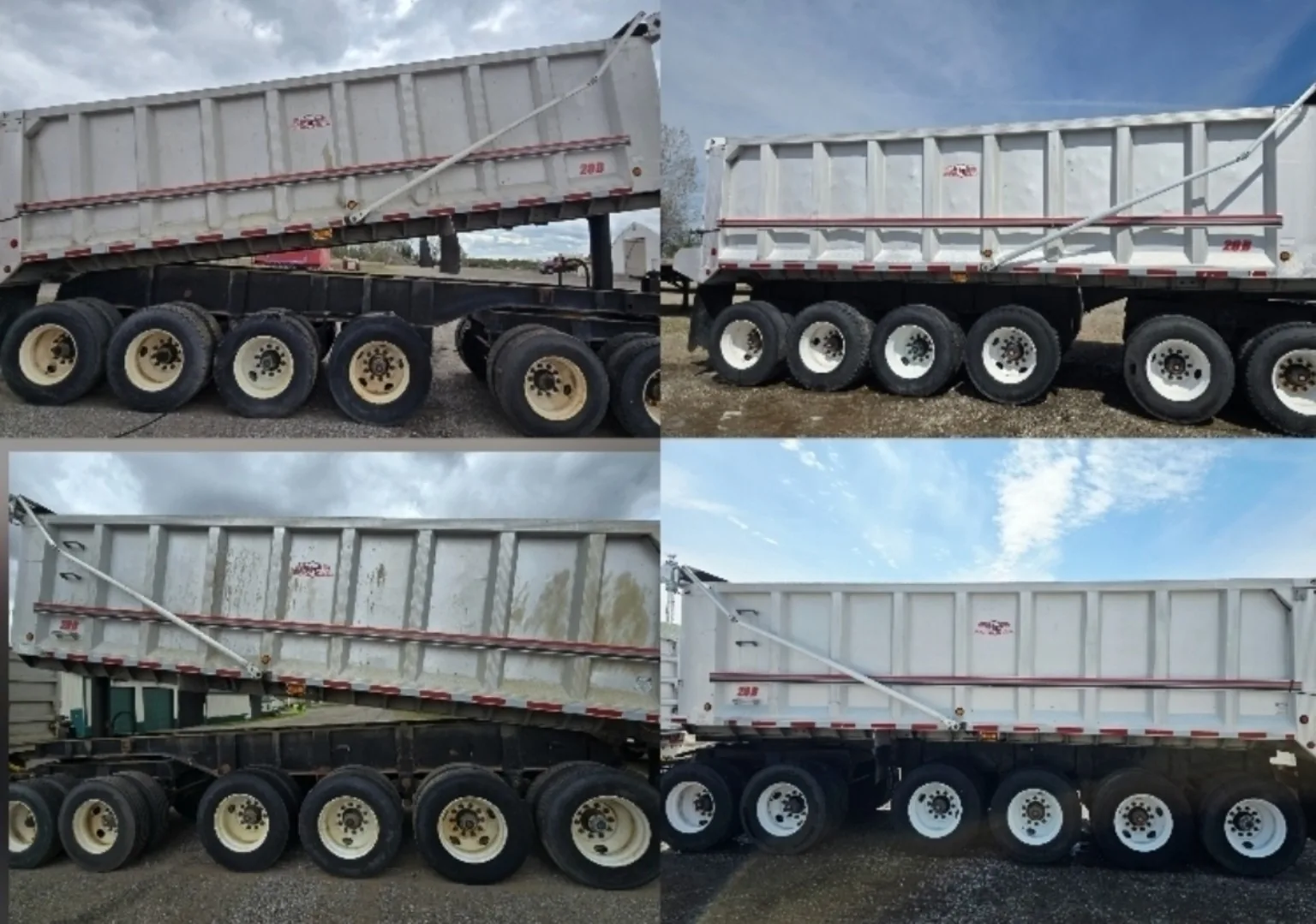 Dump trailer aluminum brightening before and after