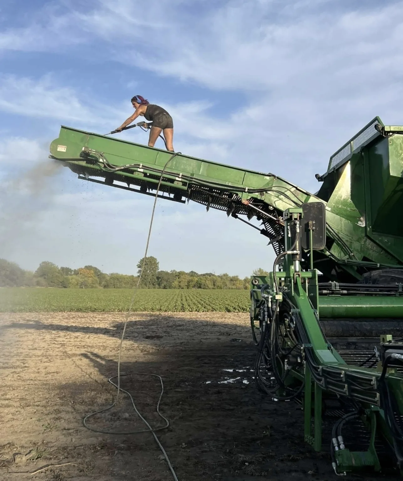 KB's cleaning farm equipment